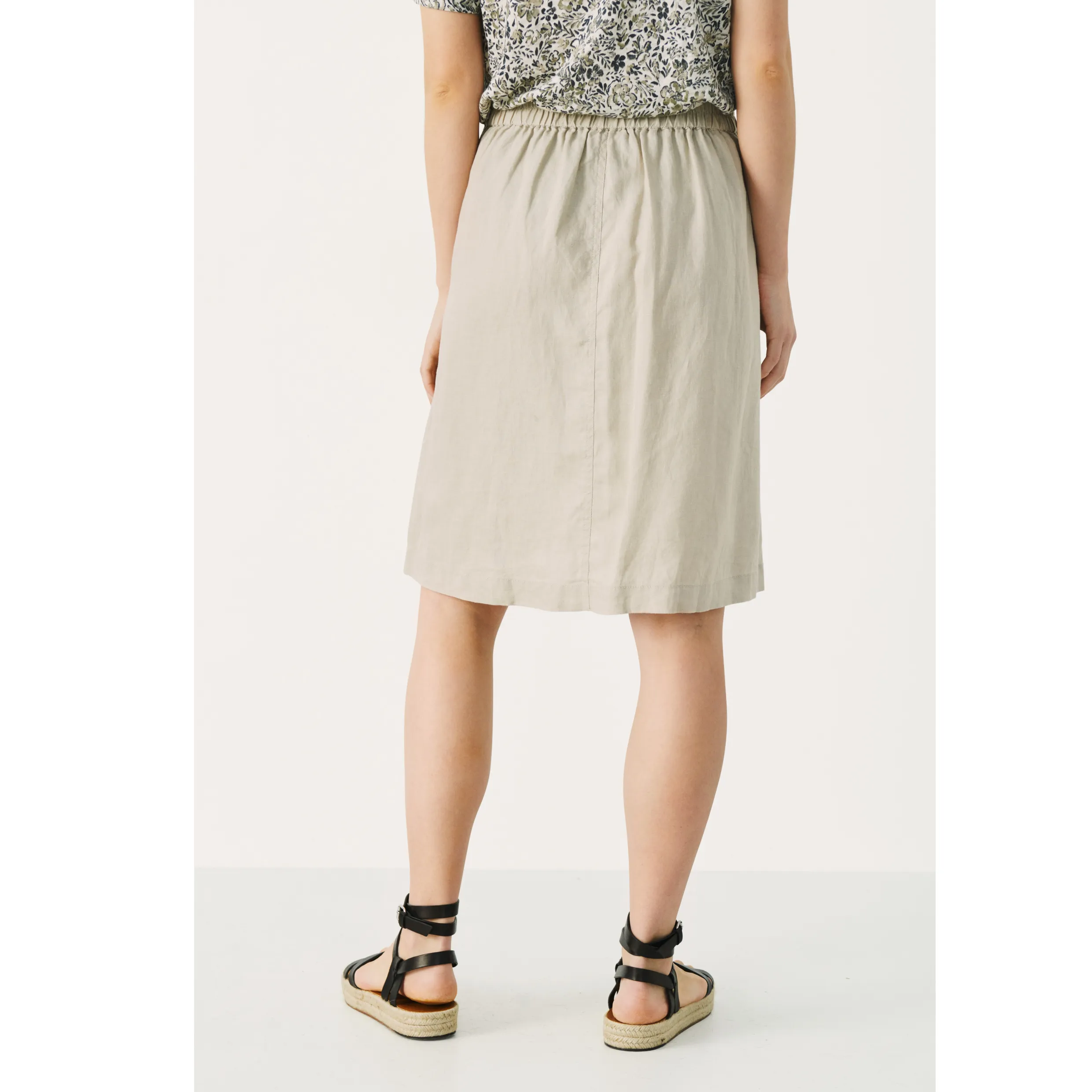 Part Two Palina Linen Button Down Skirt 6811