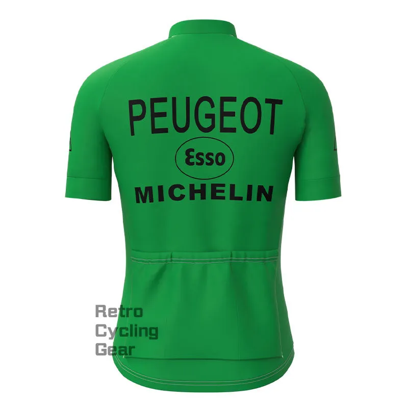 Peugeot Green Retro Short Sleeve Cycling Kit