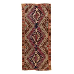 Purple Vintage Wool Kilim Rug - 5'8" x 13'7"