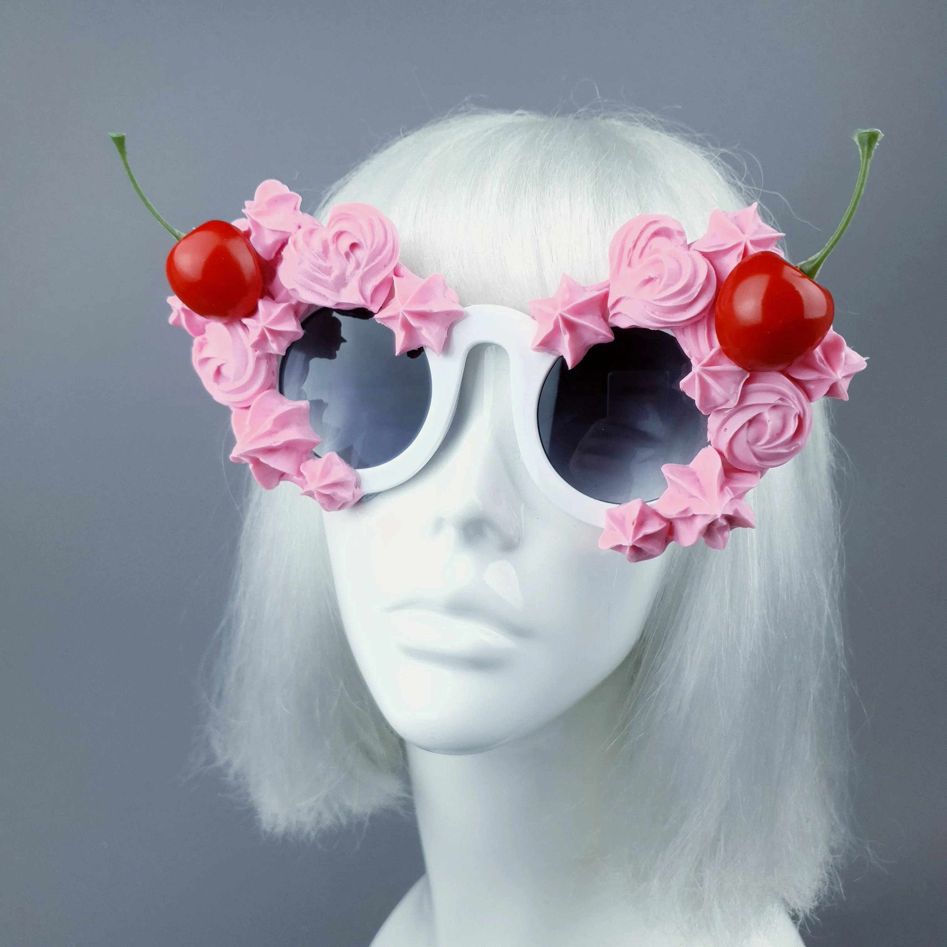 "Fondant" Pastel Pink Frosting Icing Cherry Sunglasses