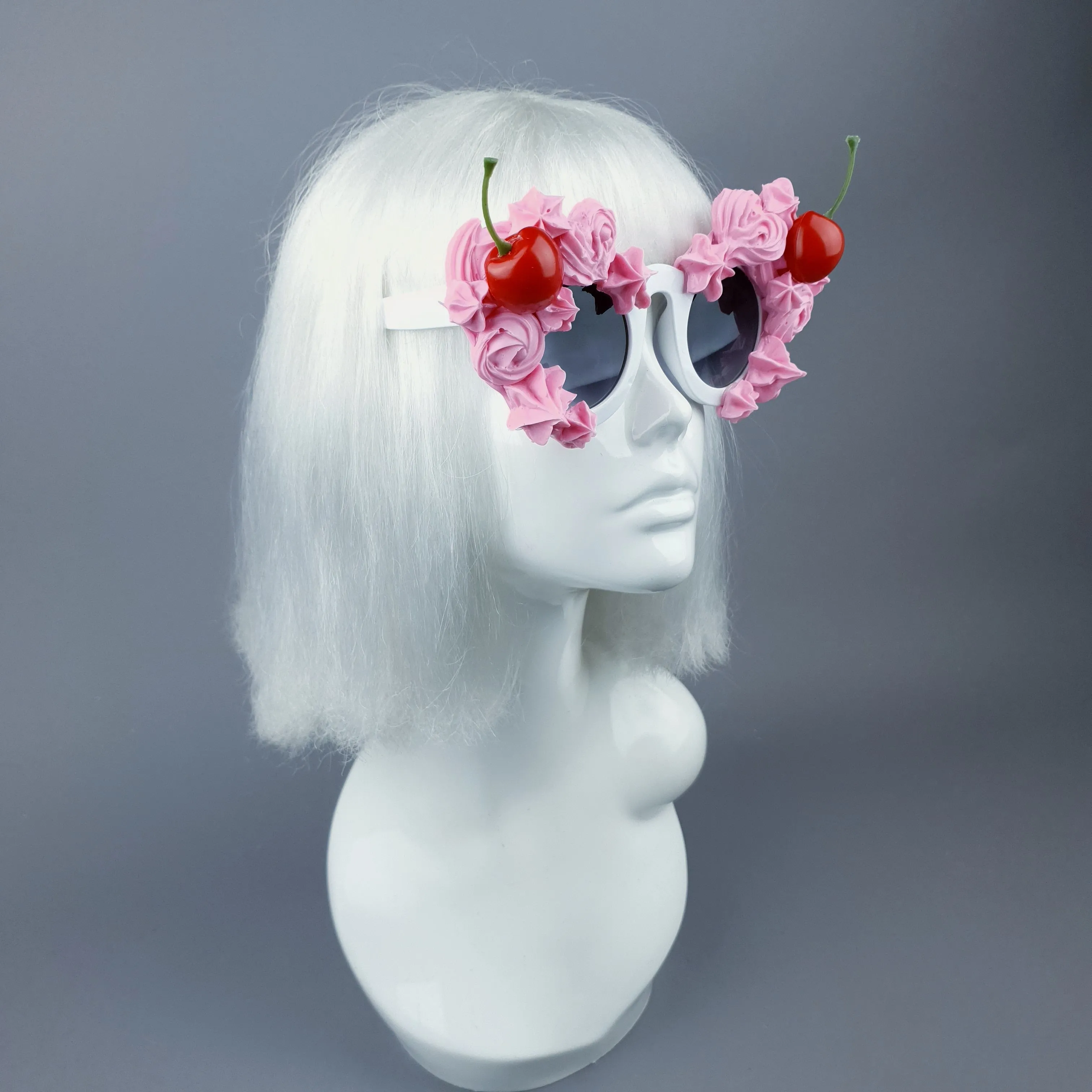 "Fondant" Pastel Pink Frosting Icing Cherry Sunglasses