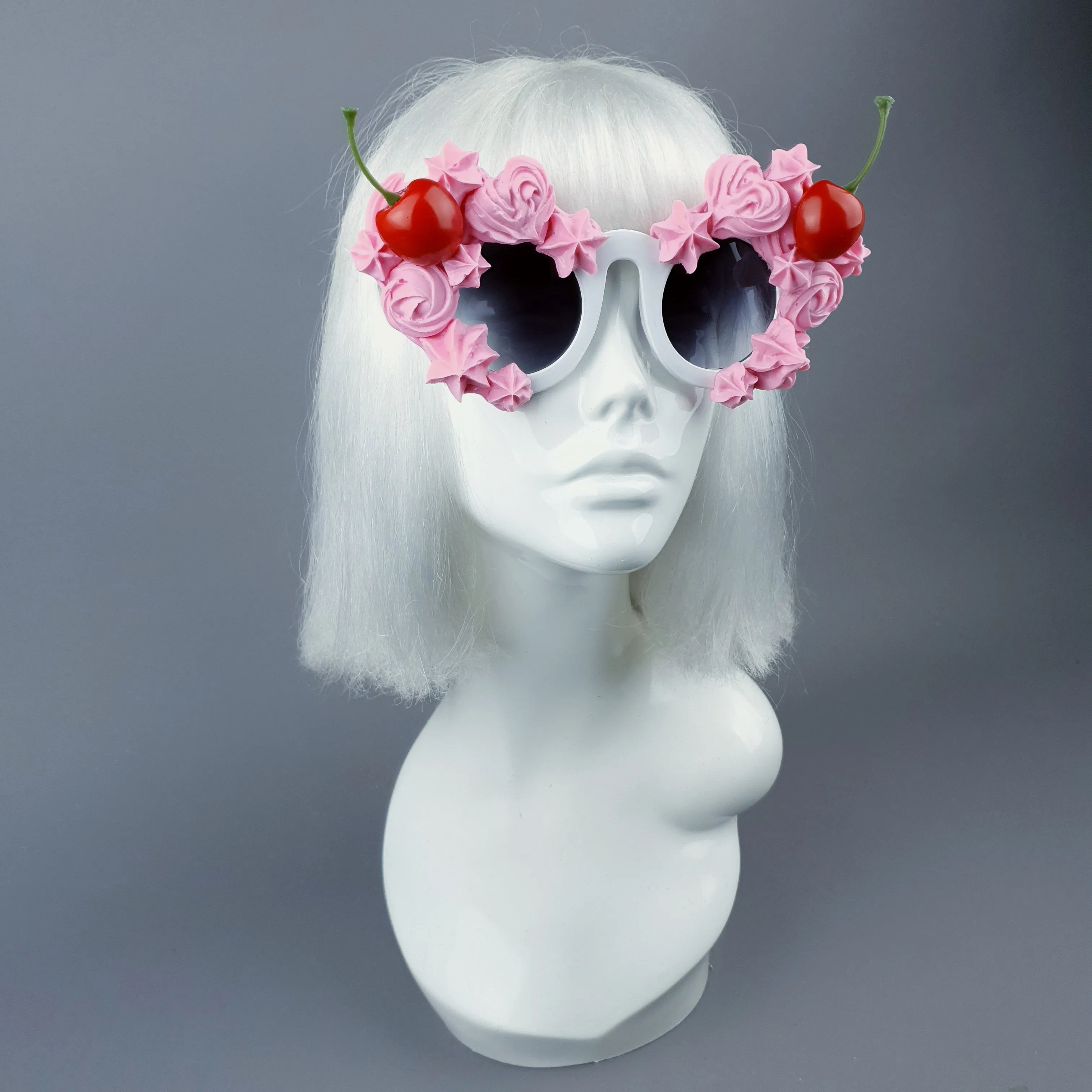 "Fondant" Pastel Pink Frosting Icing Cherry Sunglasses