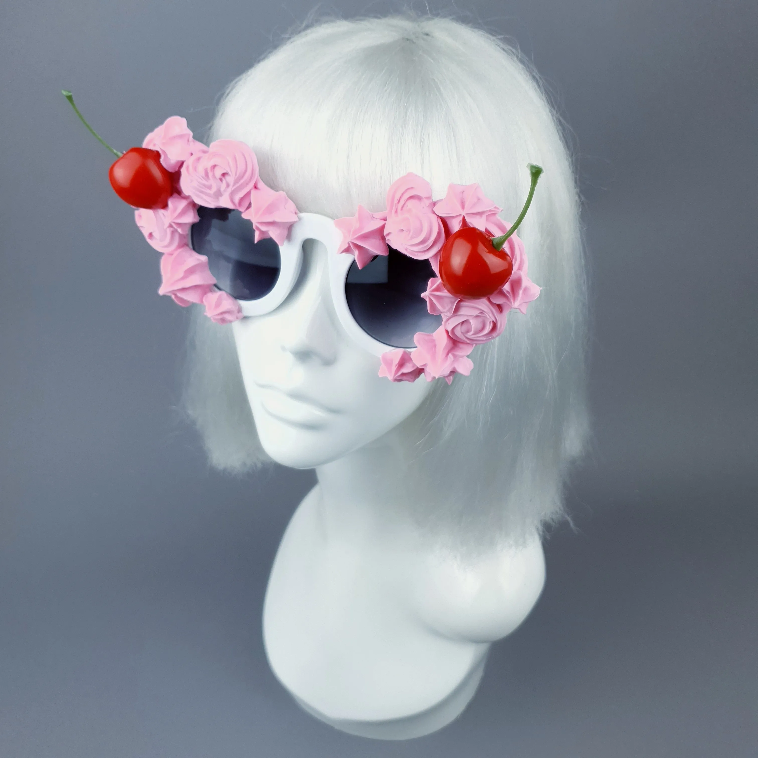 "Fondant" Pastel Pink Frosting Icing Cherry Sunglasses