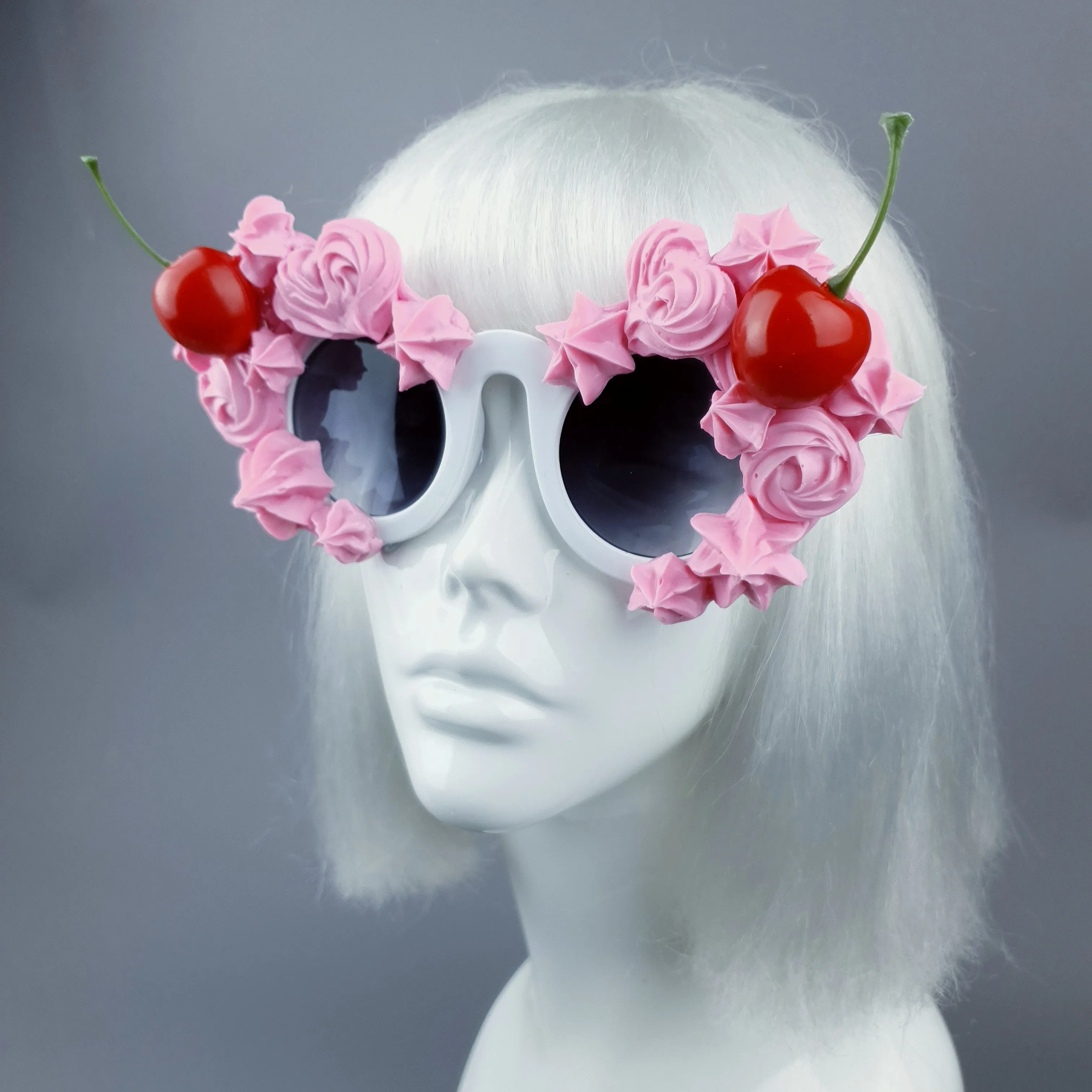 "Fondant" Pastel Pink Frosting Icing Cherry Sunglasses