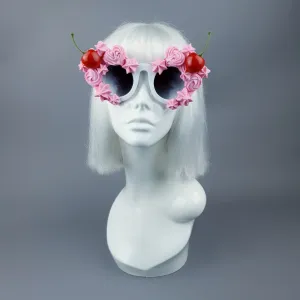 "Fondant" Pastel Pink Frosting Icing Cherry Sunglasses