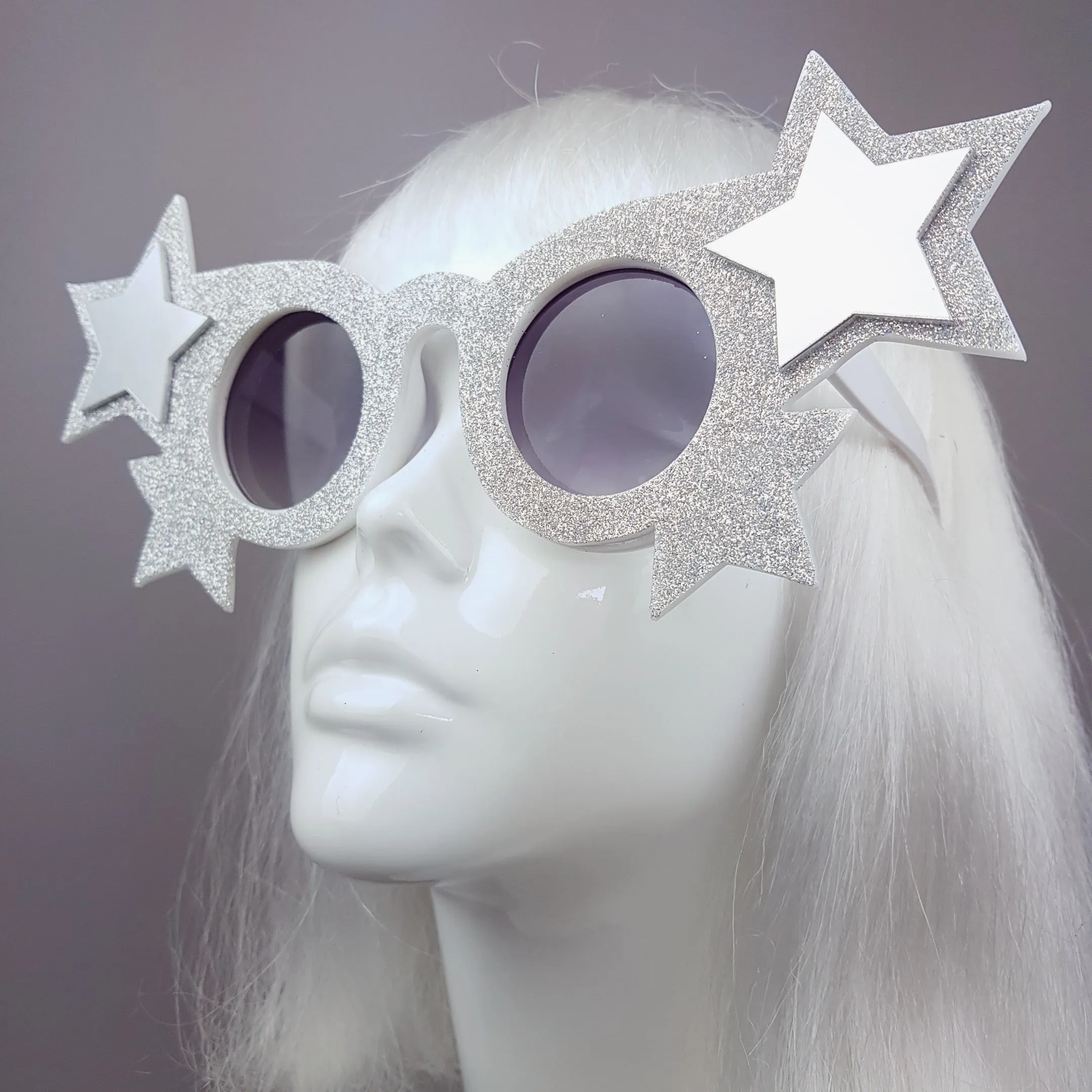 "Starry Eyed" Diamond Glitter Stars Sunglasses