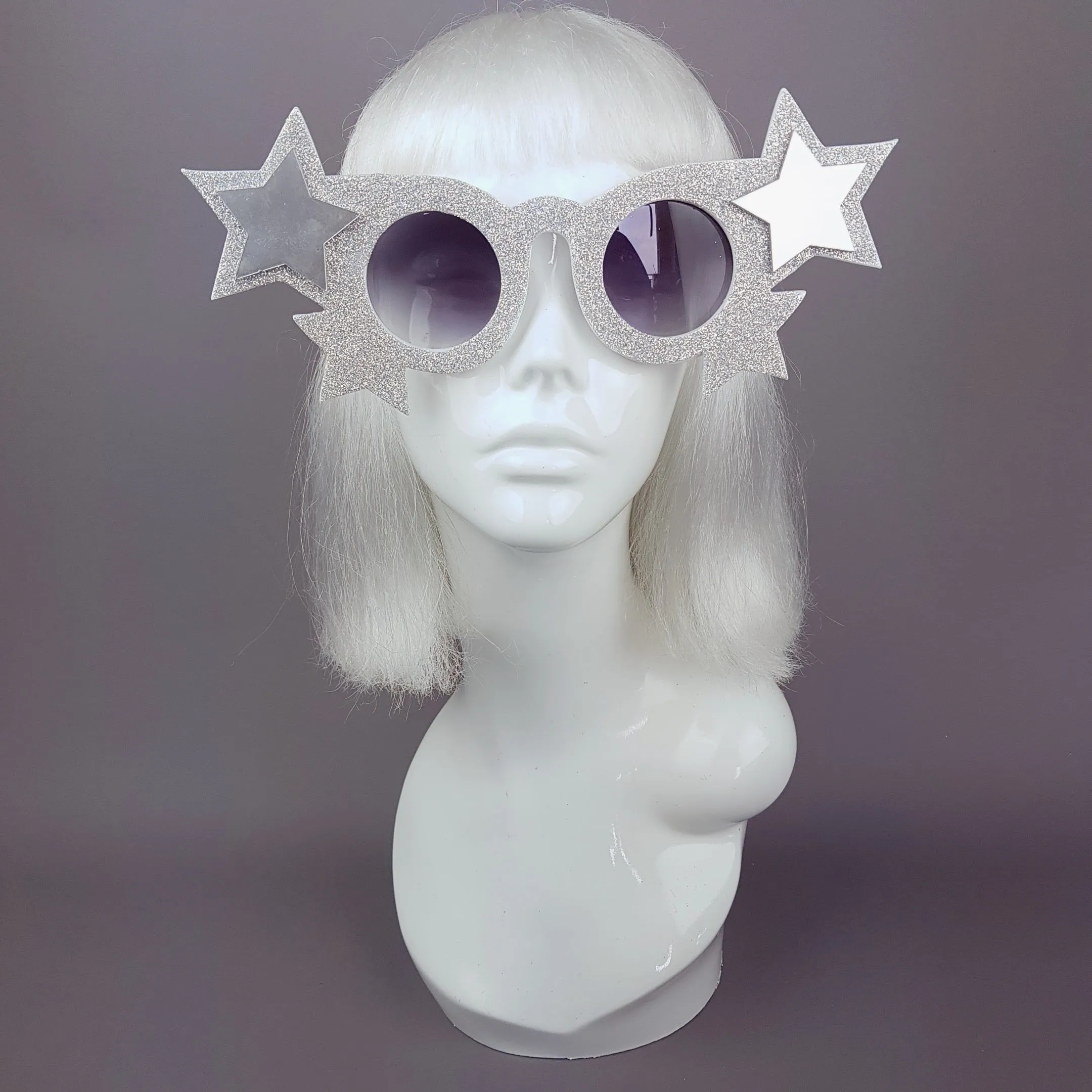 "Starry Eyed" Diamond Glitter Stars Sunglasses