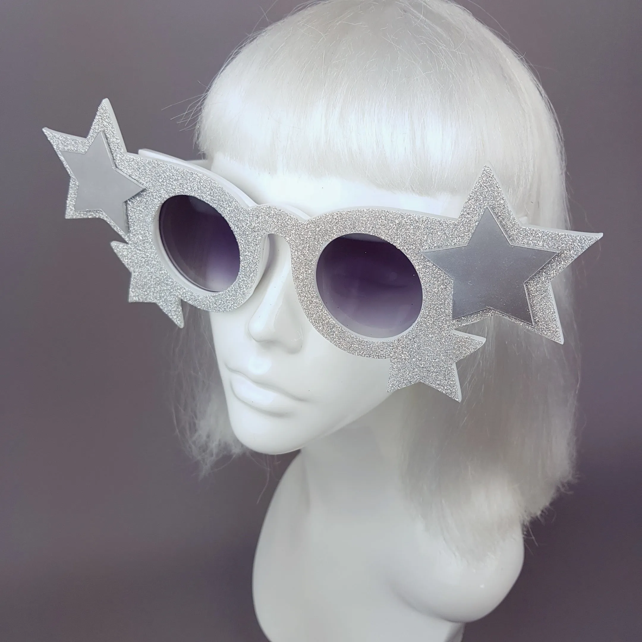 "Starry Eyed" Diamond Glitter Stars Sunglasses