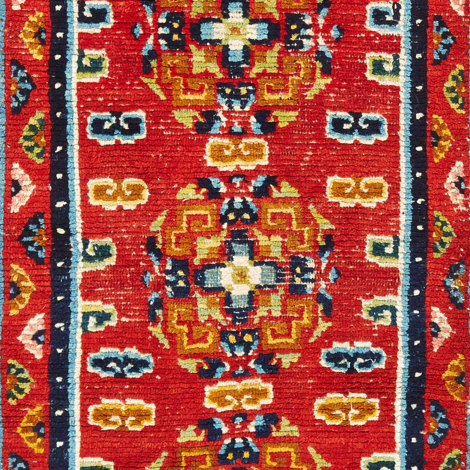 Red Vintage Tibetan Wool Rug - 2'4"x4'7"