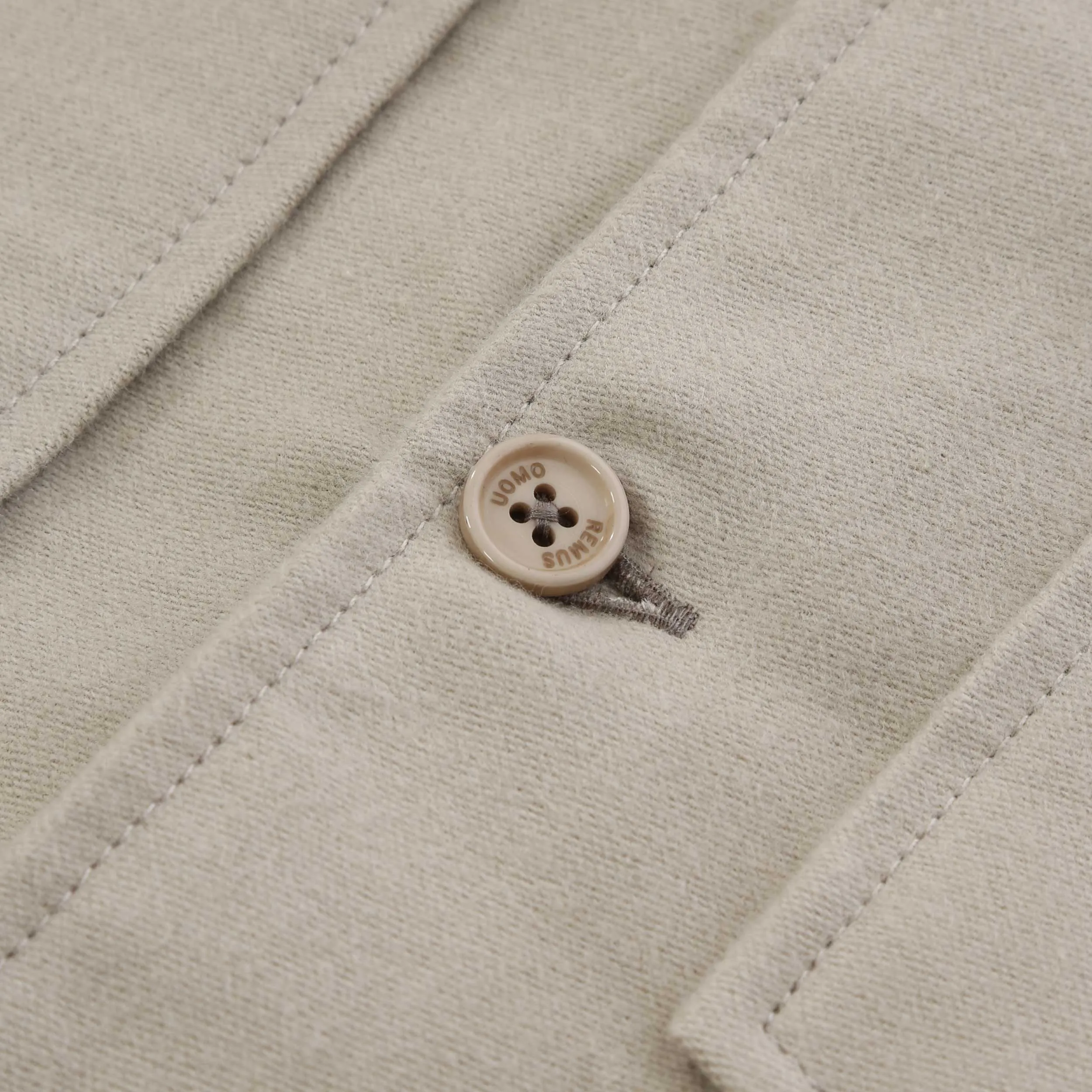 Remus Uomo Moleskin Overshirt in Beige