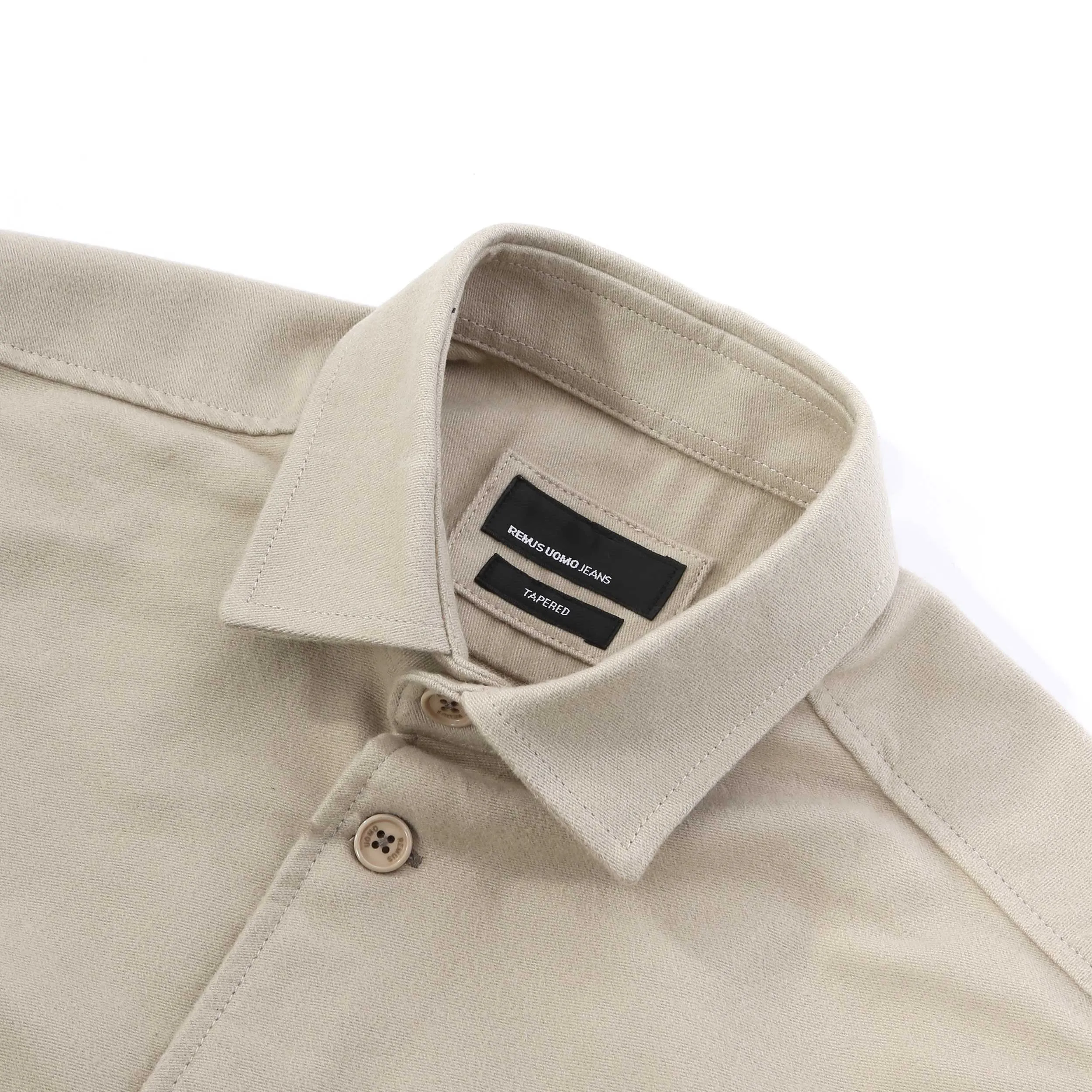 Remus Uomo Moleskin Overshirt in Beige