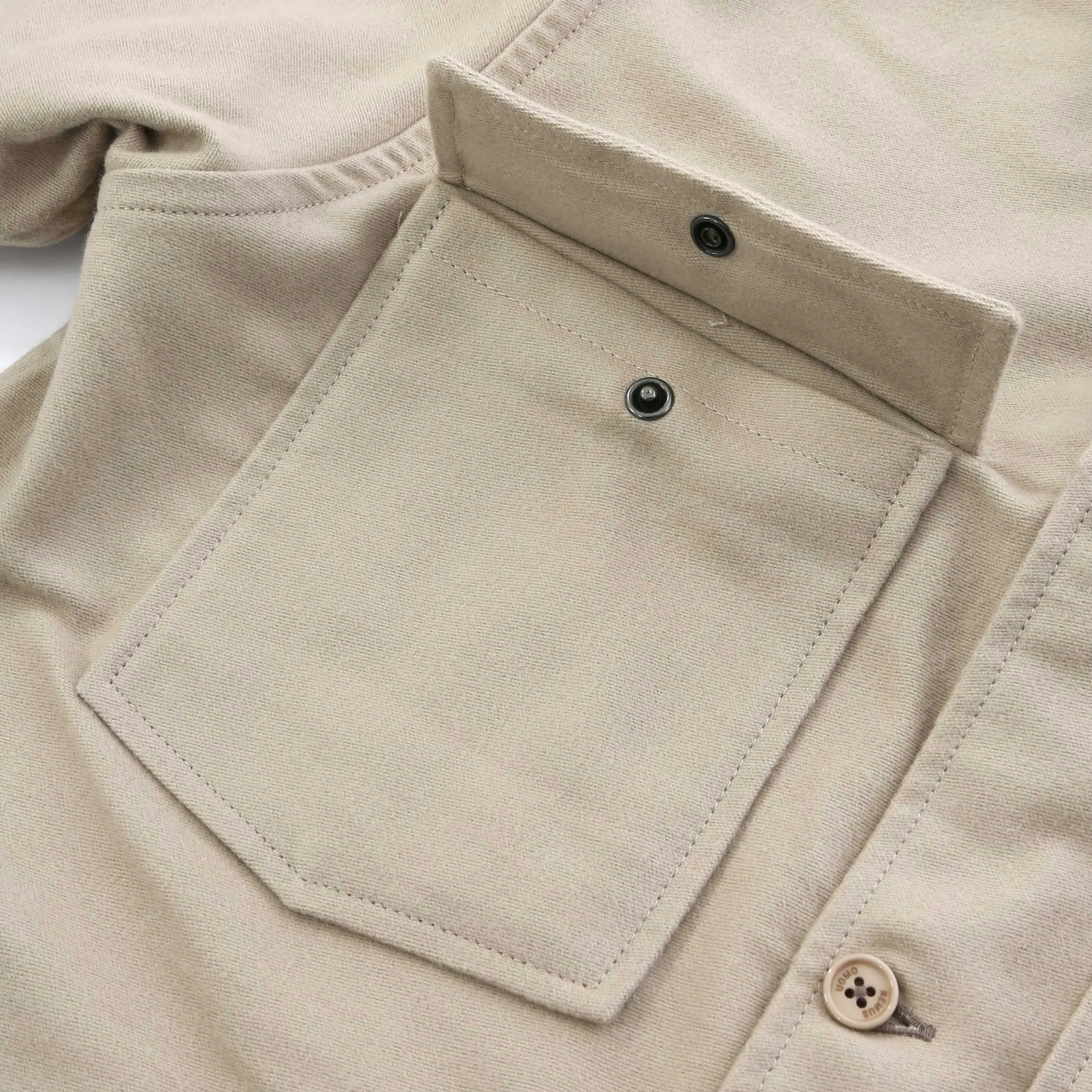 Remus Uomo Moleskin Overshirt in Beige