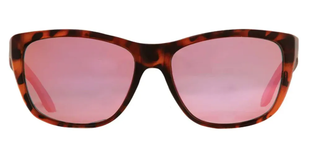 Rheos Unisex Sapelos Tortoise Frames Rose Lens Polarized Sunglasses