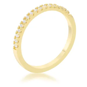 Rina Delicate CZ 18k Goldtone Band Ring | 03ct