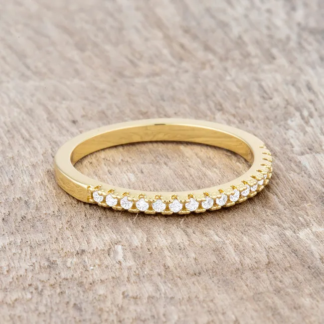 Rina Delicate CZ 18k Goldtone Band Ring | 03ct