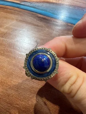 Round Blue Statement Ring