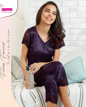 Satin Night Suits Set Nightwear for Woman