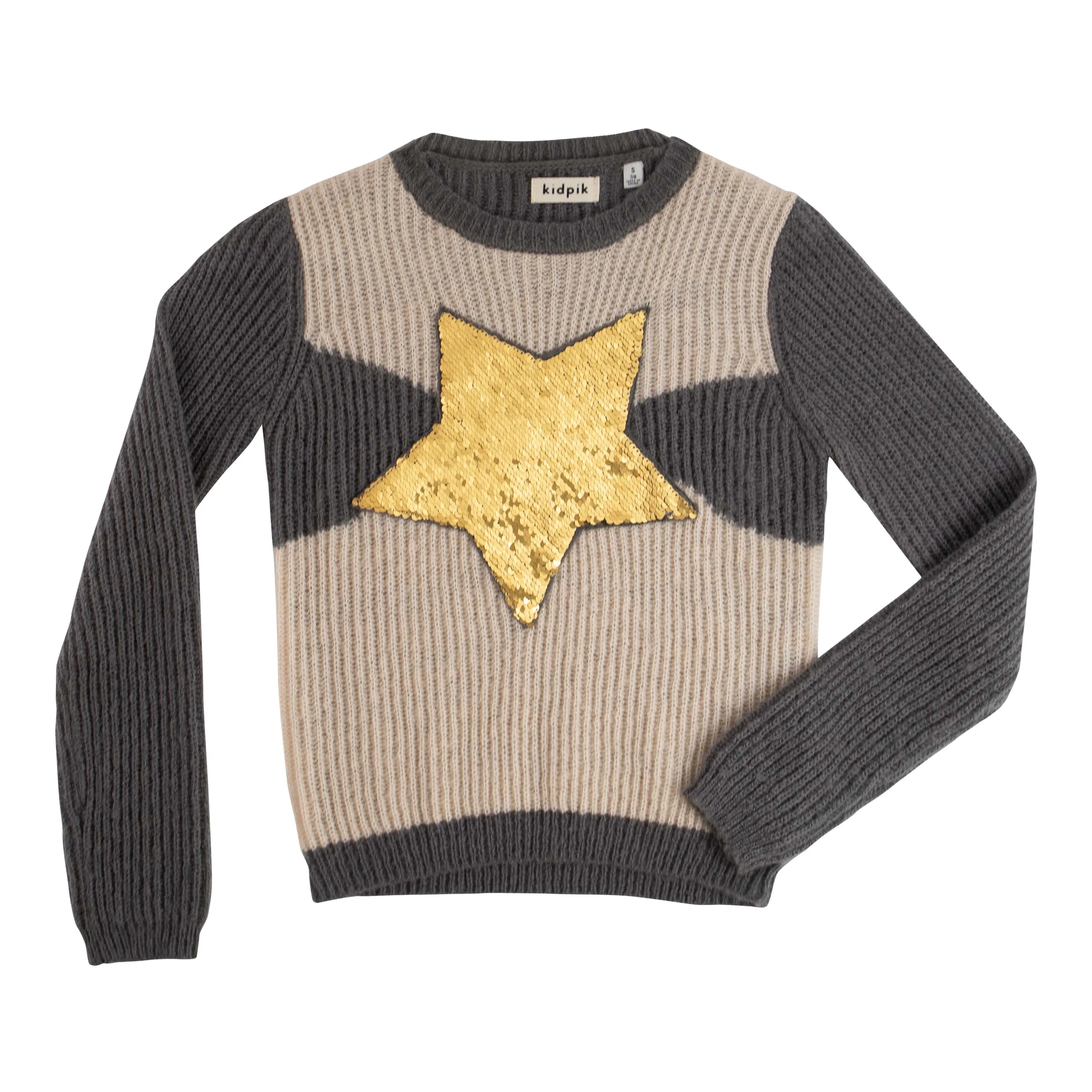 Sequin Star Color Block Sweater