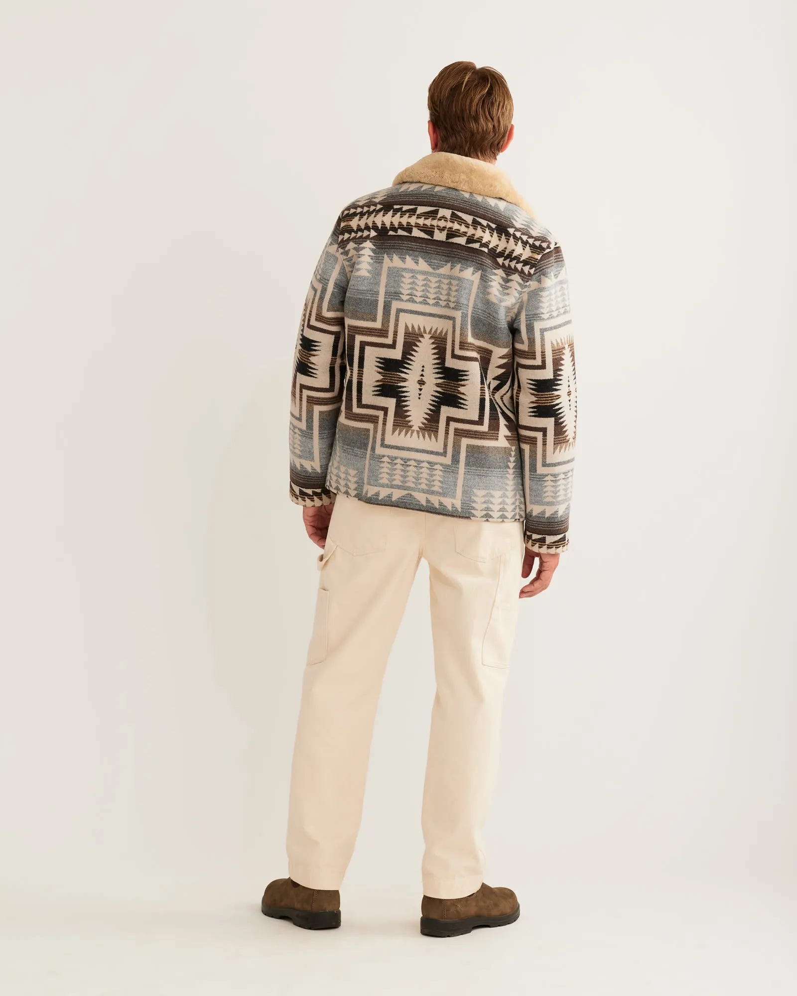 Silverton Shearling-Collar Wool Coat - Pendleton