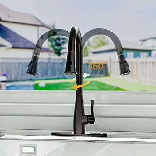 Single Handle Kitchen Faucets with Pull Down Sprayer - Oil Rubbed Bronze