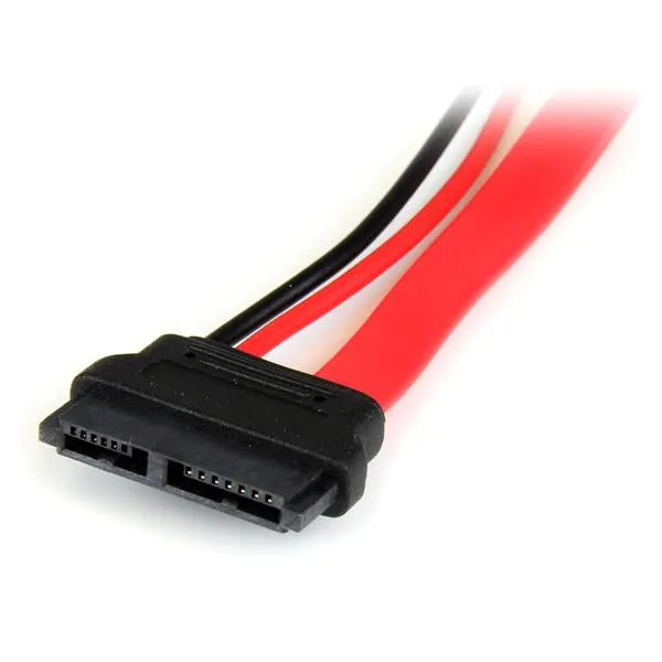 Startech.Com 6In Slimline Sata To Sata Adapter With Power - Slim Sata (F) To Sata (M) - Slimline Serial Ata To Sata (Sls