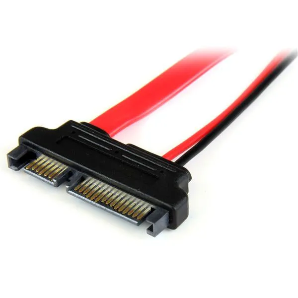 Startech.Com 6In Slimline Sata To Sata Adapter With Power - Slim Sata (F) To Sata (M) - Slimline Serial Ata To Sata (Sls