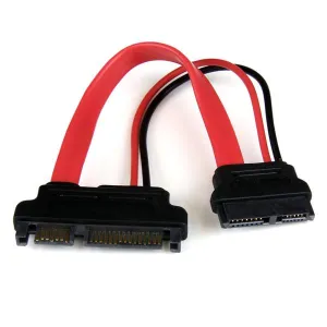 Startech.Com 6In Slimline Sata To Sata Adapter With Power - Slim Sata (F) To Sata (M) - Slimline Serial Ata To Sata (Sls