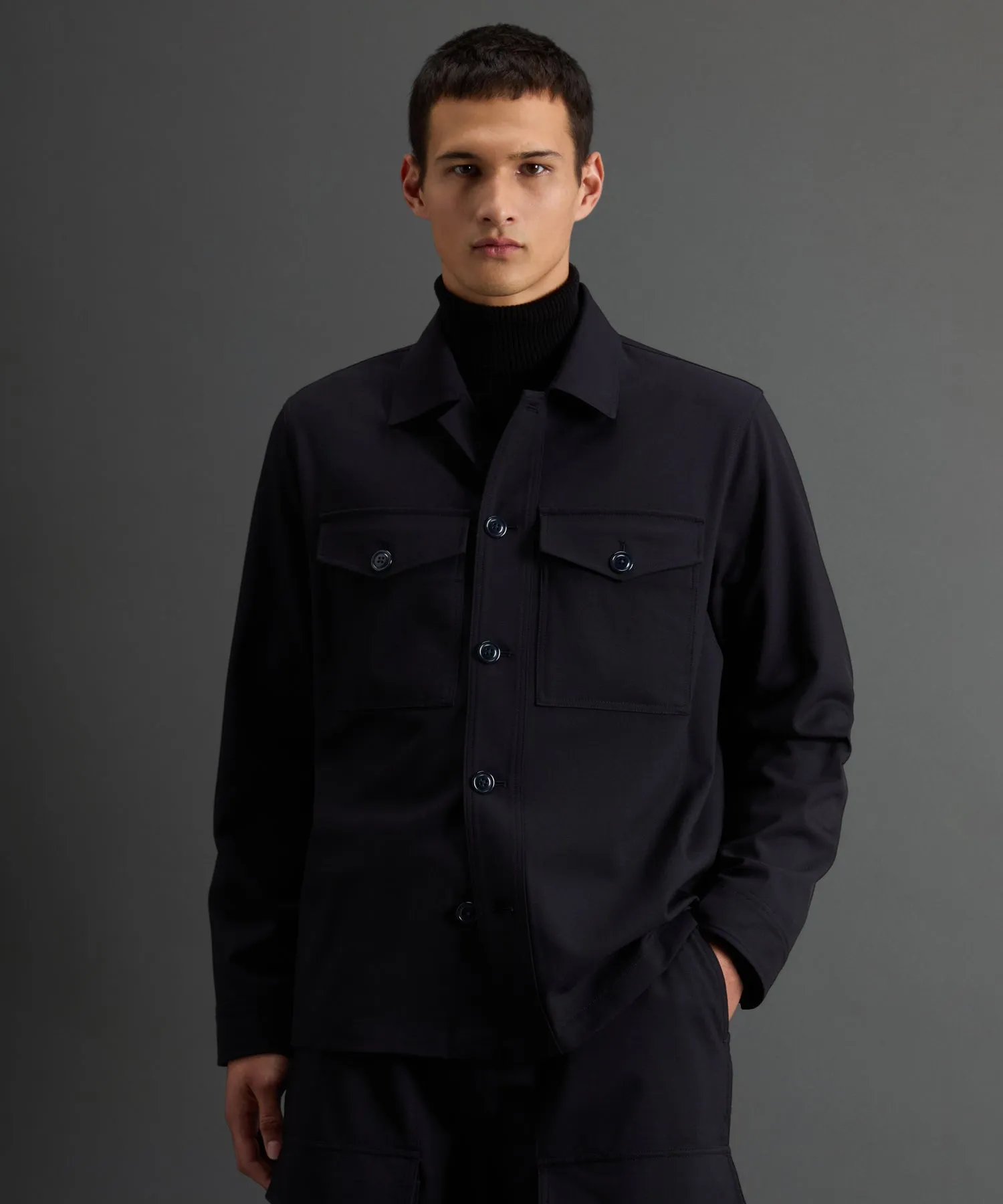 Todd Snyder X Woolrich Twill Camp Shirt in Navy