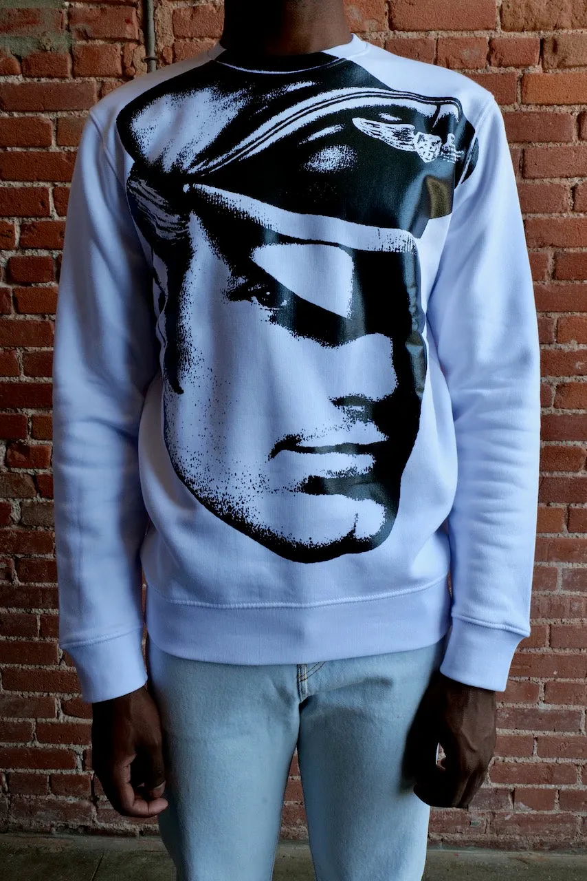 TOM OF FINLAND x WE ARE SPASTOR BIKER HEAD SWEATSHIRT - WHITE