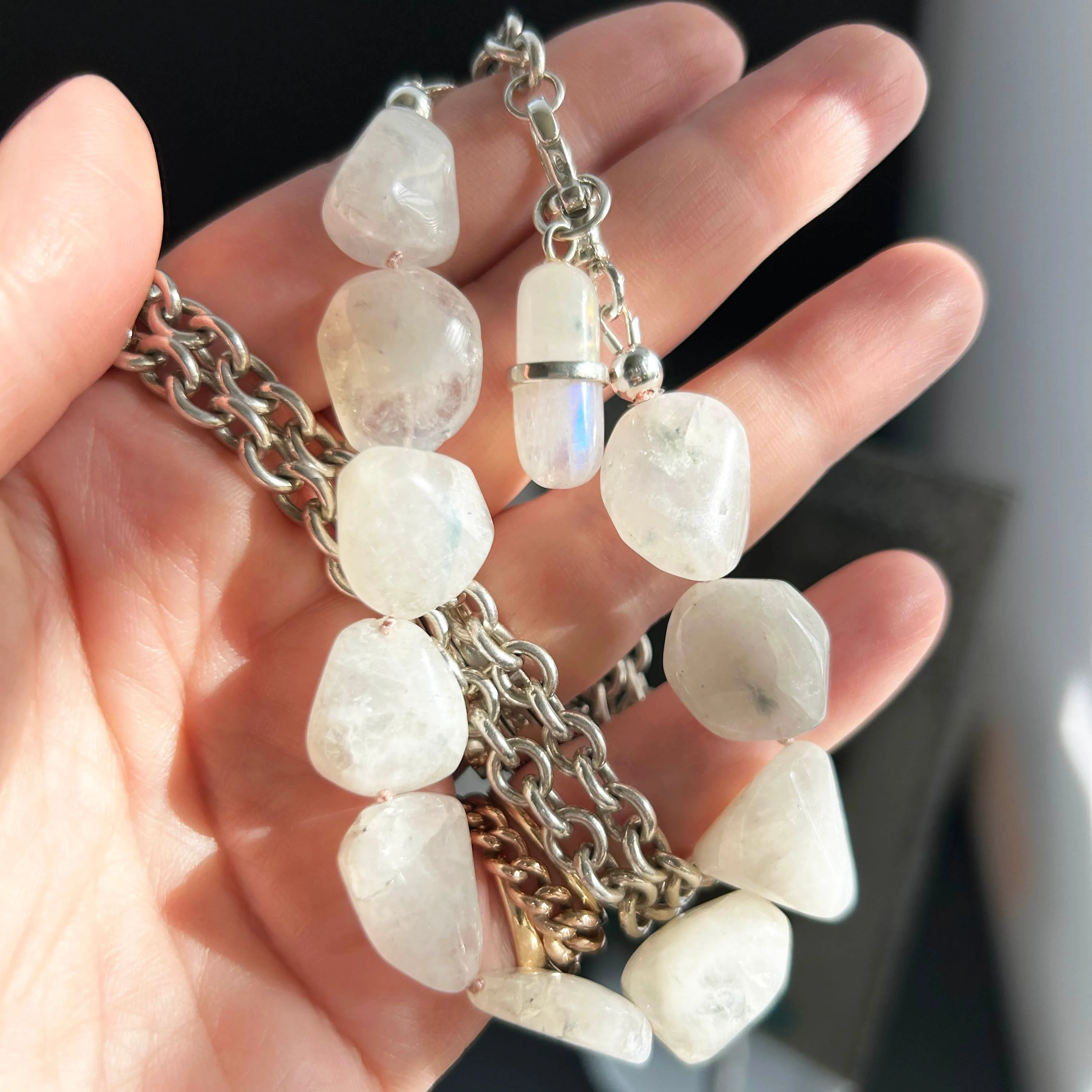 Vintage Silver & Moonstone Necklace