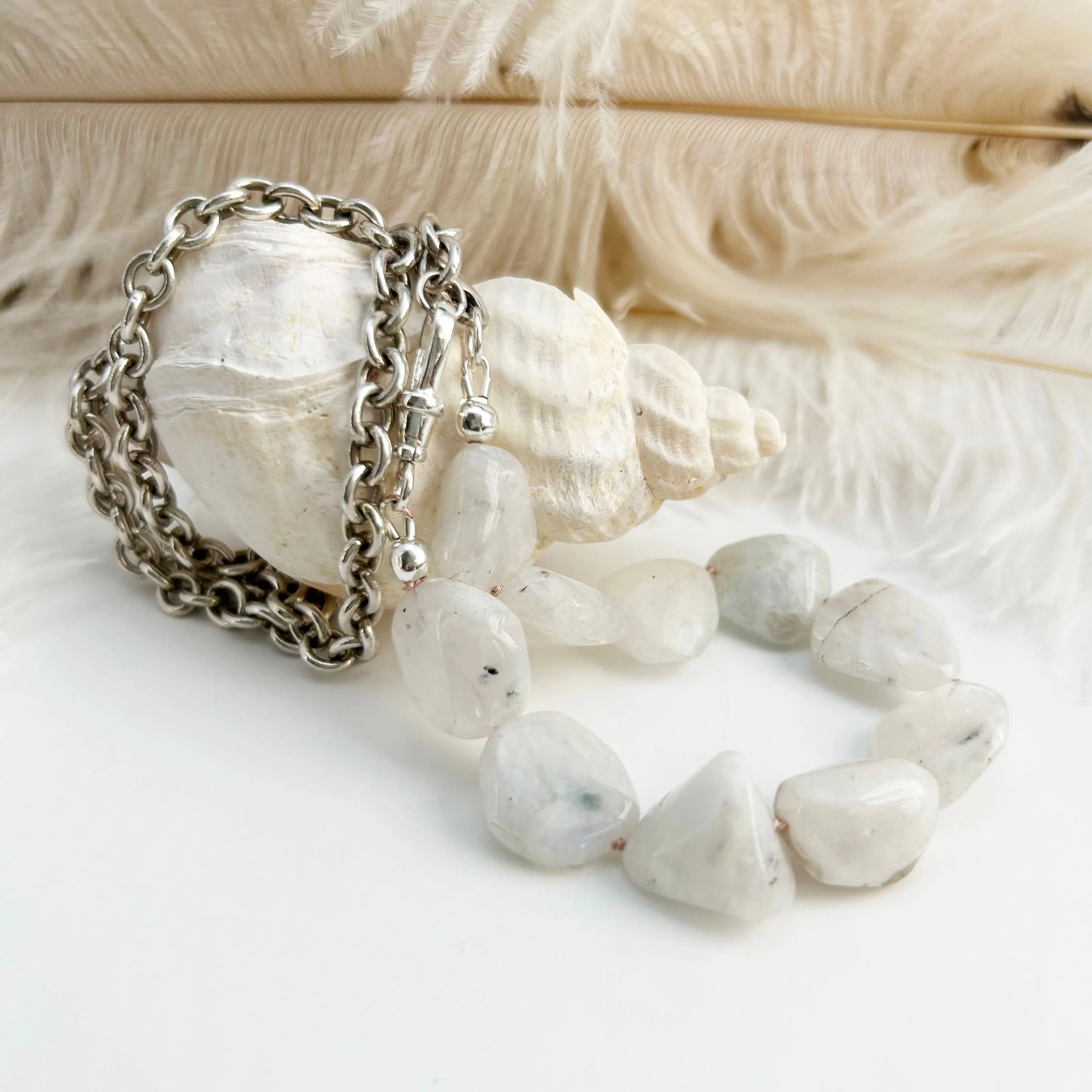 Vintage Silver & Moonstone Necklace