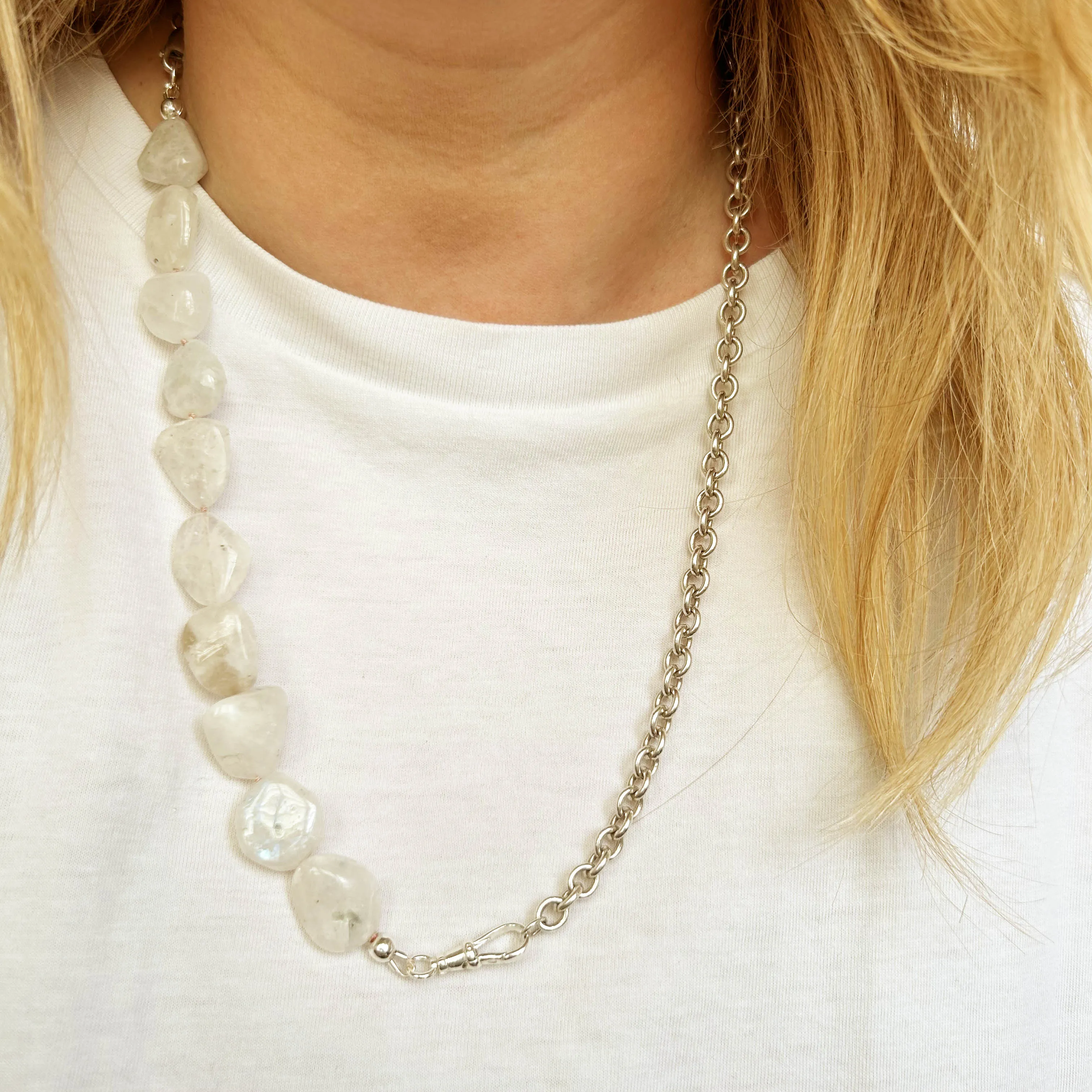 Vintage Silver & Moonstone Necklace