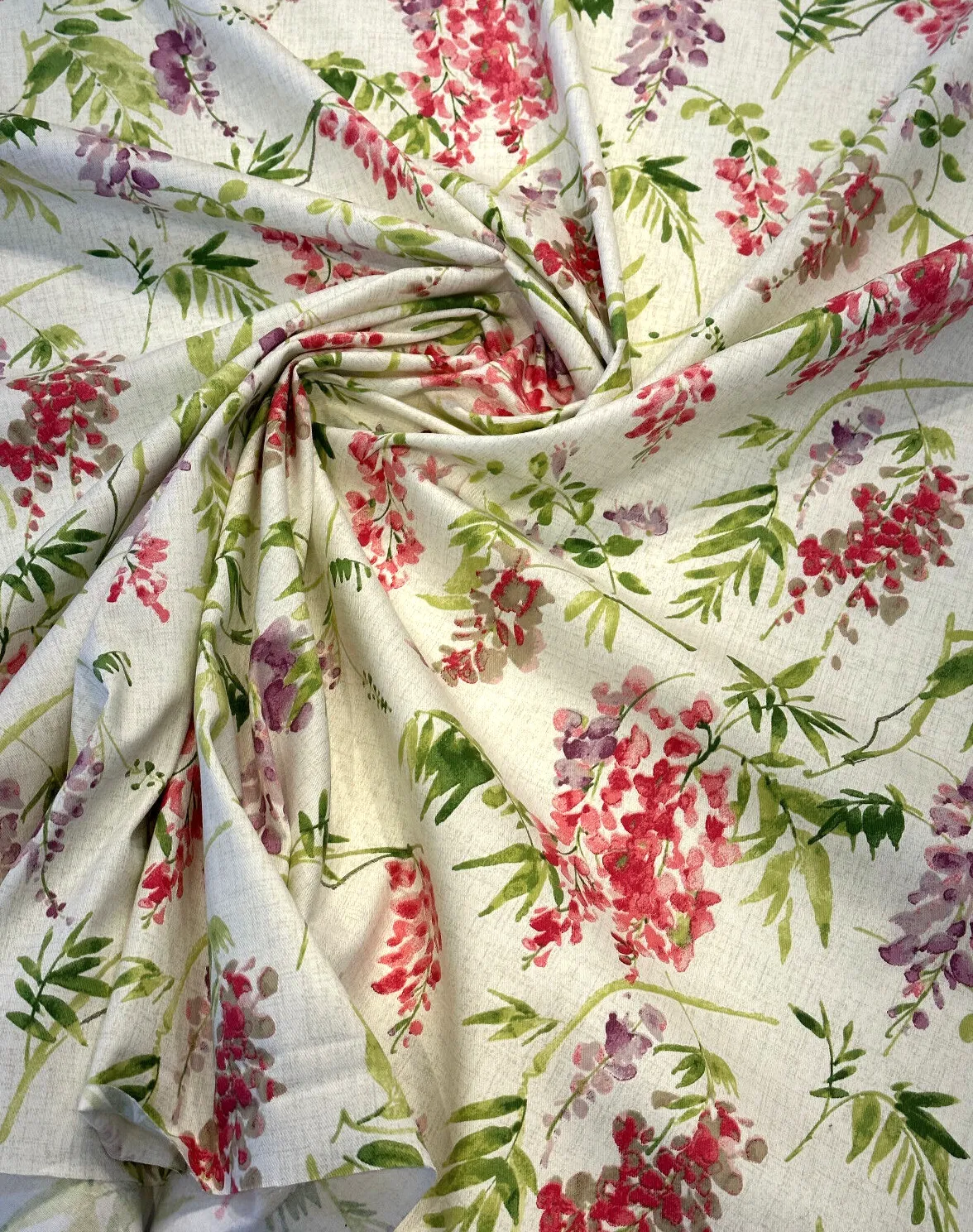 White Floral Solita Elegance Mill Creek Drapery Upholstery Fabric by the yard