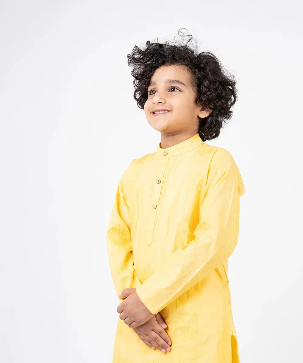 Yellow Pin Tucks Kurta Pyjama for Haldi for Wedding