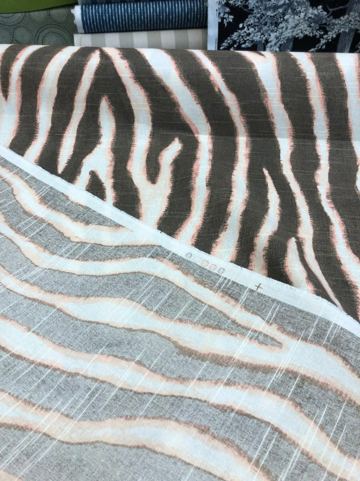 Zany Zebra Blush Drapery Upholstery Ronnie Gold  Home Accent Fabric By The Yard